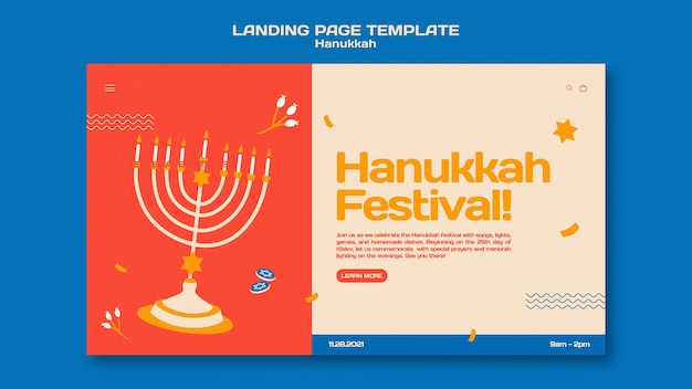 Free PSD illustrated hanukkah web template