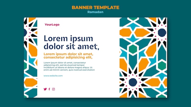 Free PSD illustrated ramadan event banner template