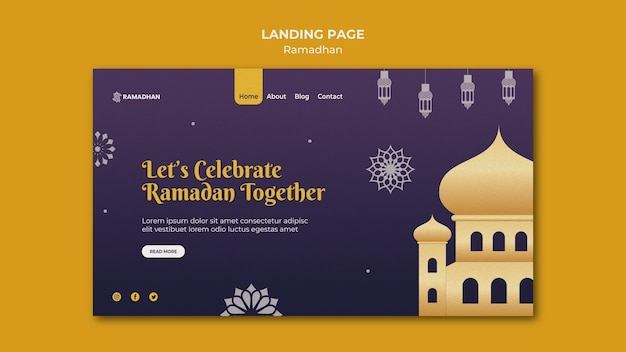 Illustrated ramadan kareem web template