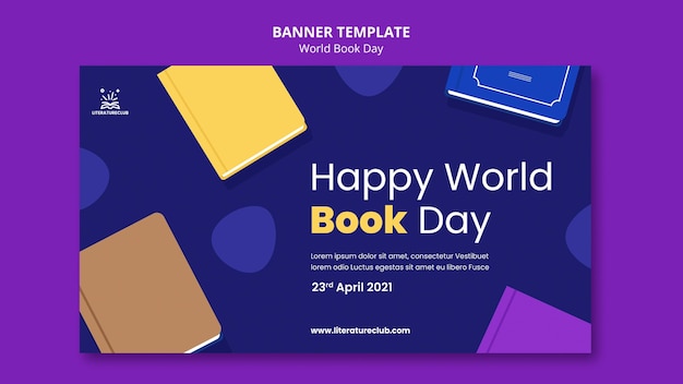 Illustrated world book day banner template