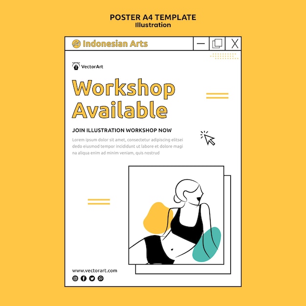 Illustration workshop poster template