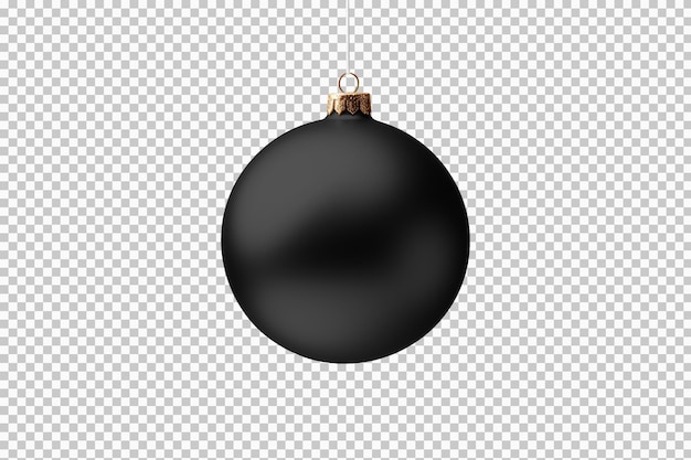 Image of black christmas ball isolated on transparent background