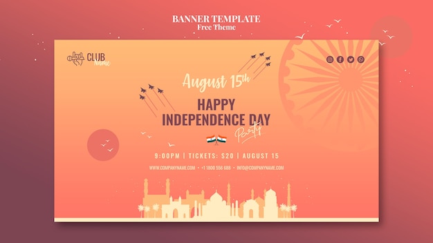 Free PSD independence day banner template