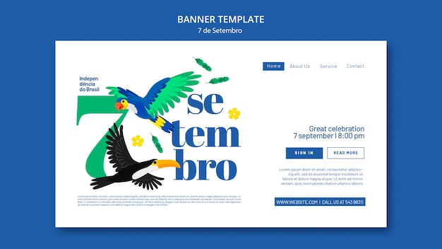 Free PSD independence day of brazil template design