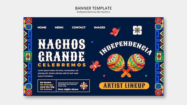 Free PSD independencia de méxico landing page