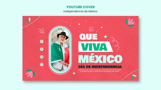 Independencia de mexico youtube thumbnail template design