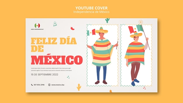 Independencia de mexico youtube thumbnail template design