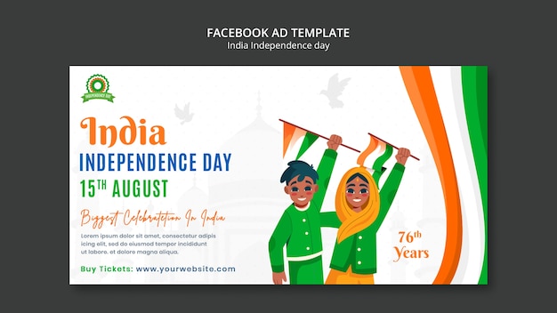 India independence day facebook template