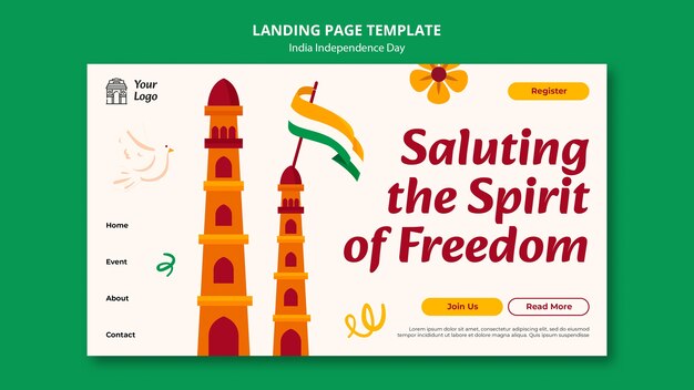 India independence day landing page template