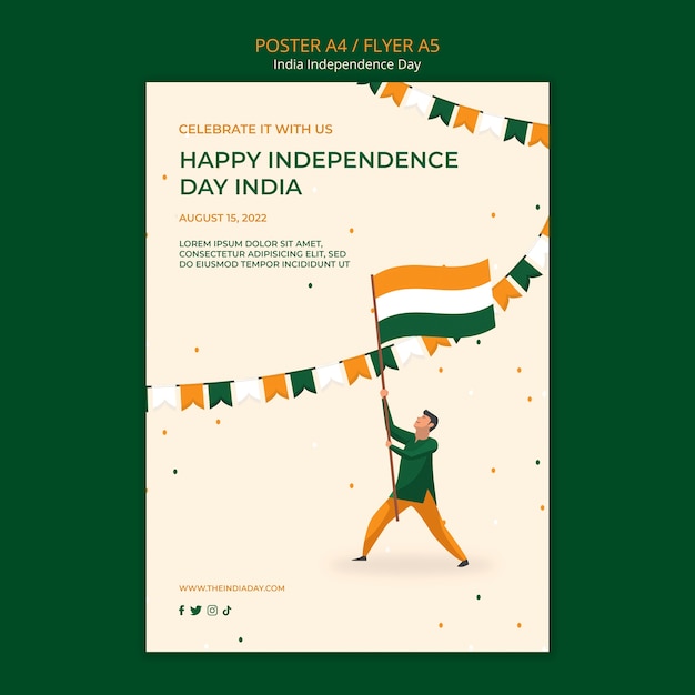 Free PSD india independence day poster design