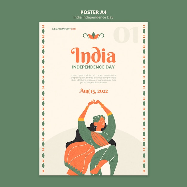 Free PSD india independence day vertical poster template