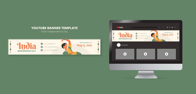 India independence day youtube banner template