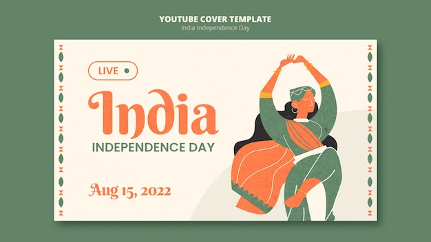 Free PSD india independence day youtube cover template