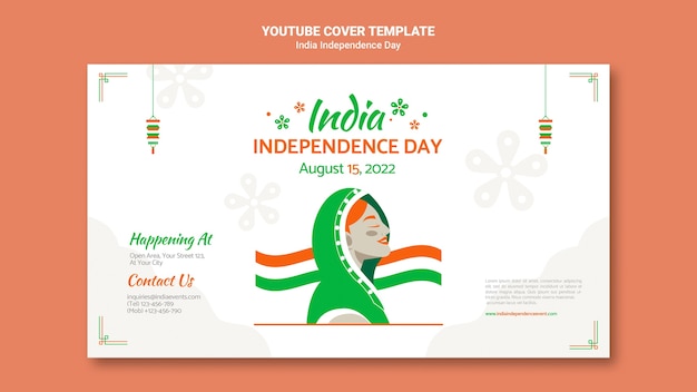 India independence day youtube cover template