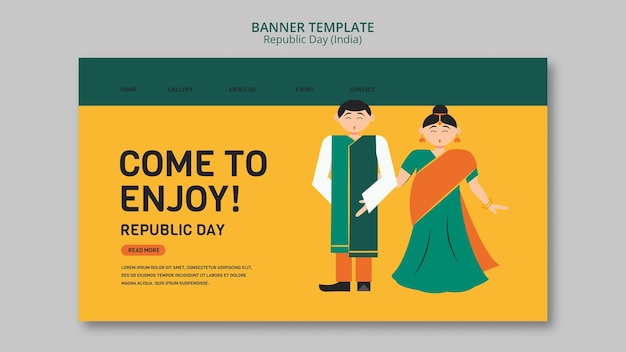 Free PSD india republic day banner template