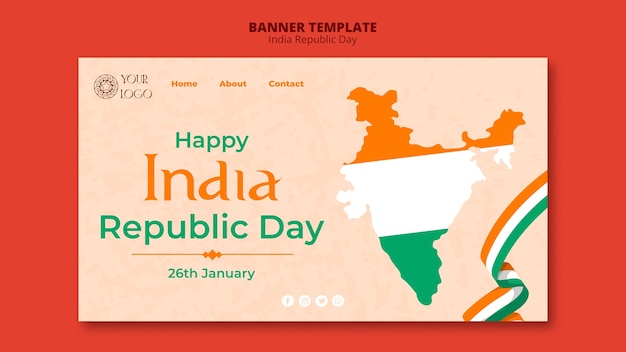 Free PSD india republic day banner template