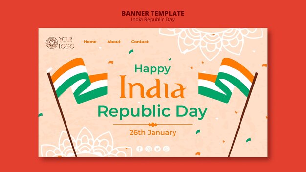 India republic day banner template