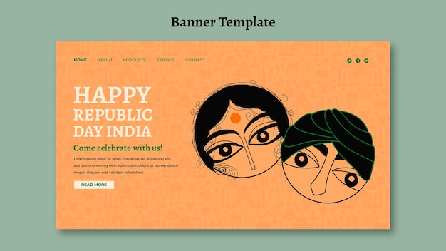 Free PSD india republic day banner template