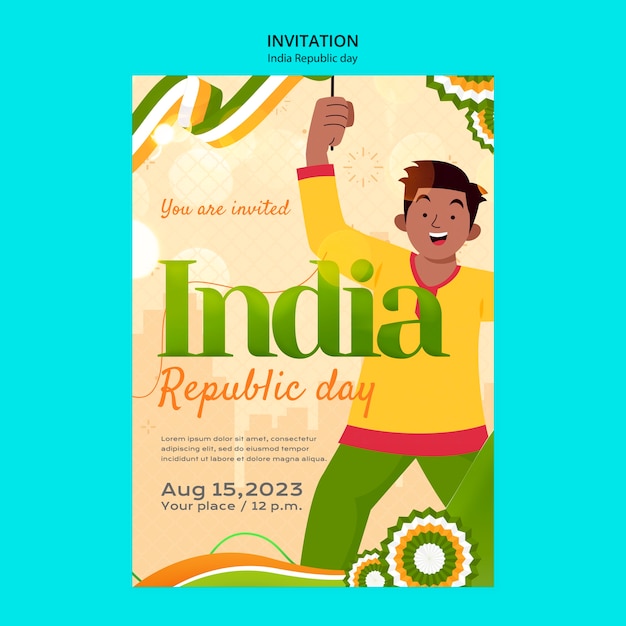 India republic day celebration invitation template