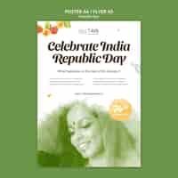 Free PSD india republic day celebration vertical poster template