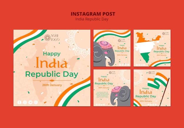 Free PSD india republic day instagram posts