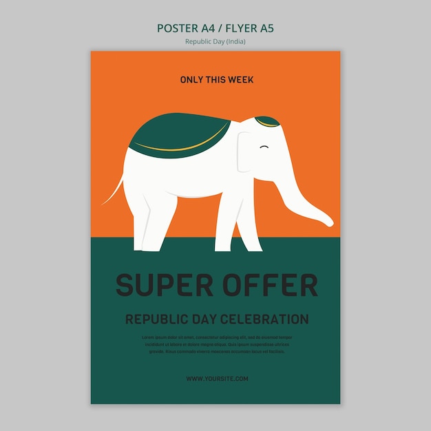 Free PSD india republic day poster template