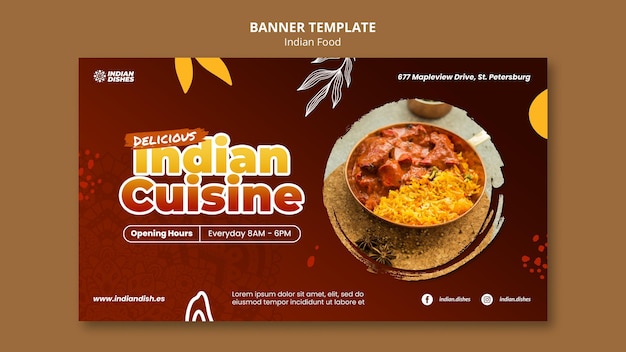 Free PSD indian food restaurant banner template