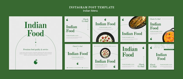 Indian food restaurant and business instagram posts collection