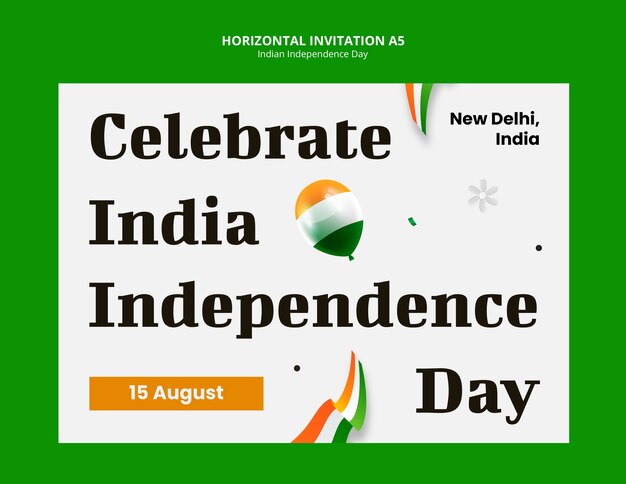 Free PSD indian independence day celebration template