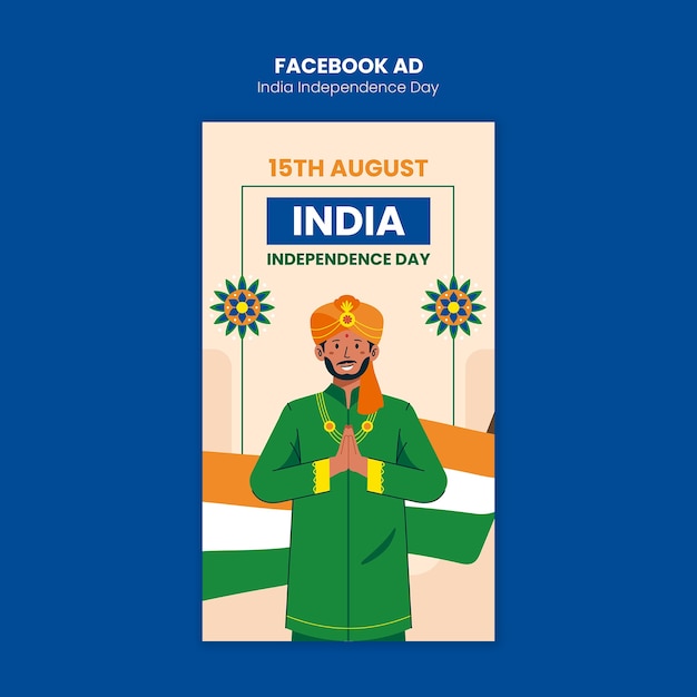 Free PSD indian independence day celebration template