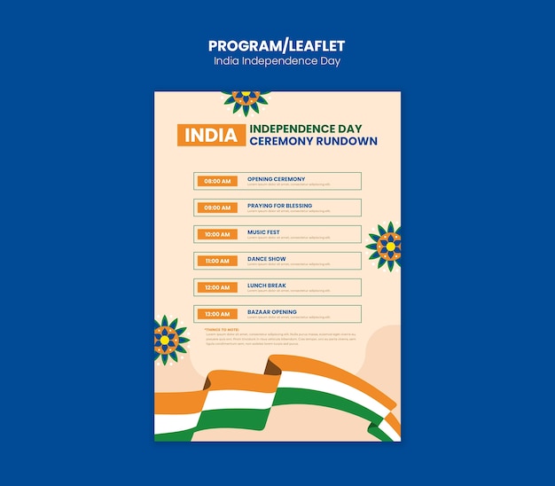 Free PSD indian independence day celebration template