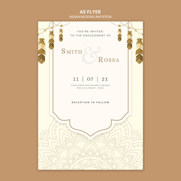 Indian wedding invitation template