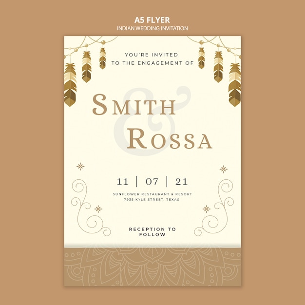 Indian wedding invitation template