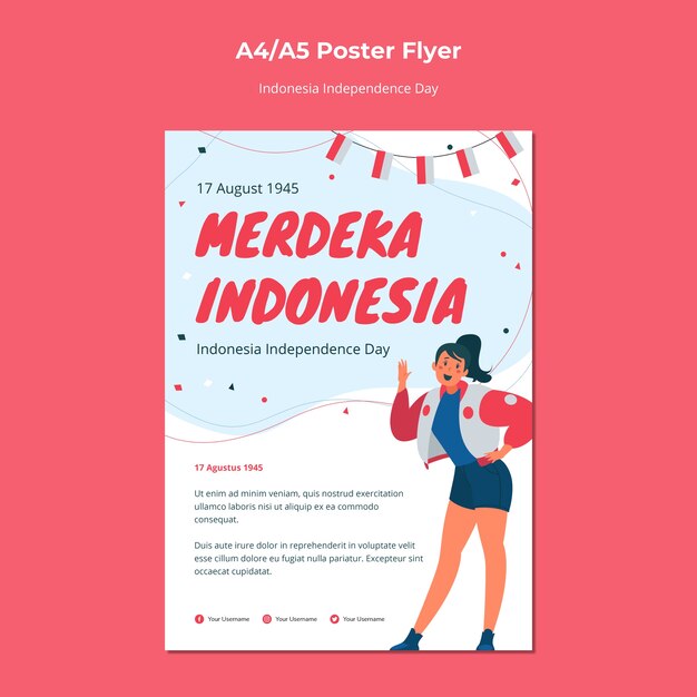 Indonesia independence day flyer