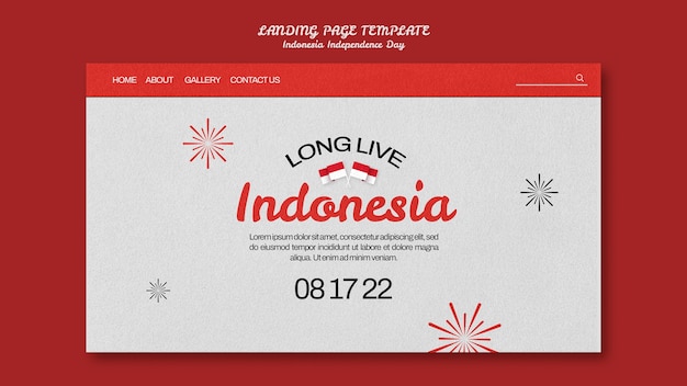 Free PSD indonesia independence day landing page template