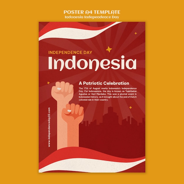 Free PSD indonesia independence day vertical poster template