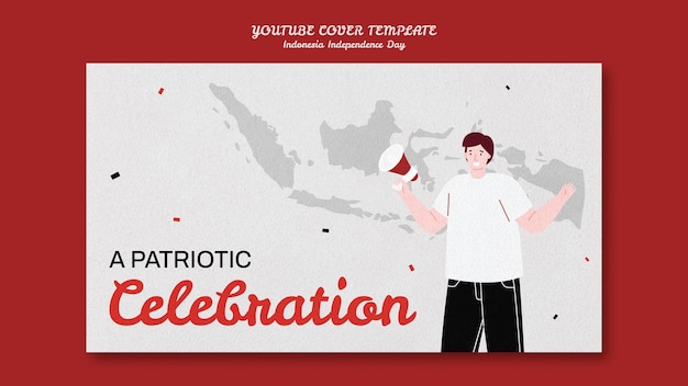 Free PSD indonesia independence day youtube cover template