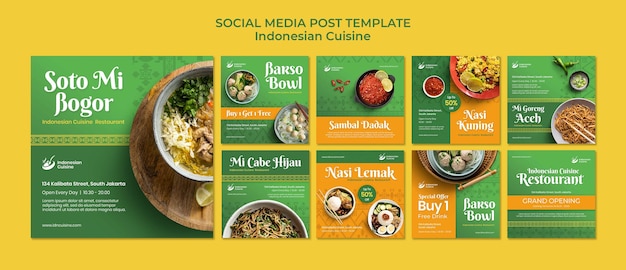 Indonesian cuisine social media post template