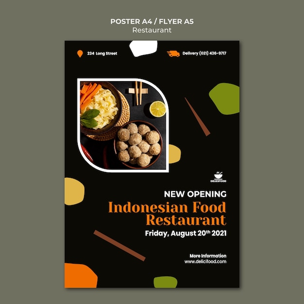 Free PSD indonesian food flyer template