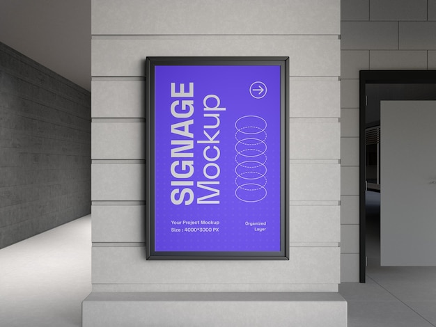 Indoor Wall Signage Mockup