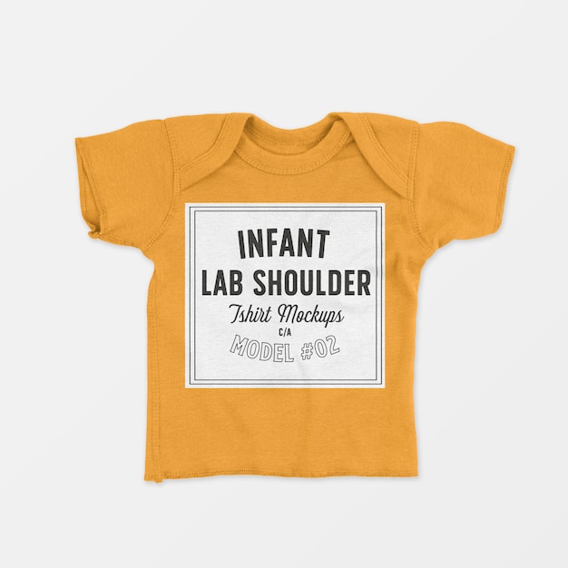 Free PSD infant lap shoulder t-shirt mockup 02