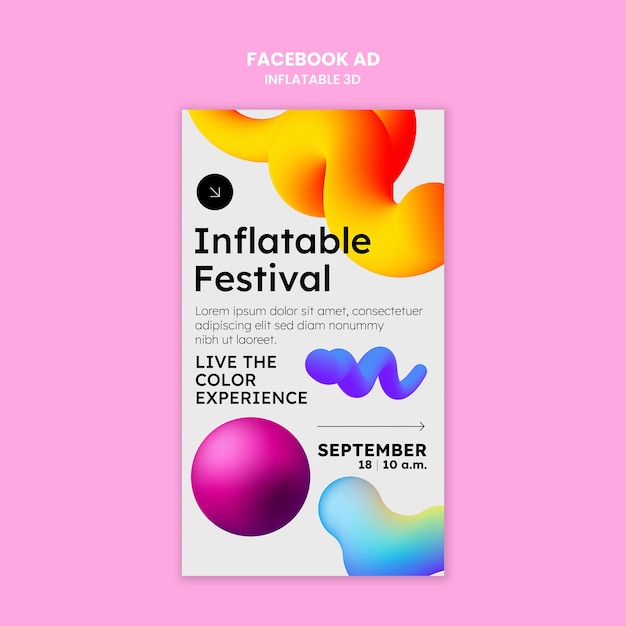 Free PSD inflatable 3d template design