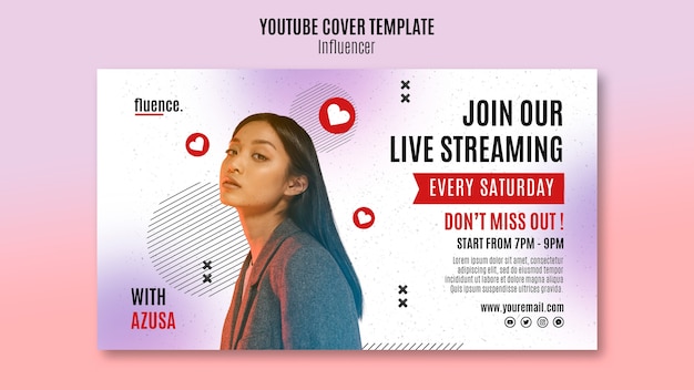 Influencer career youtube cover template