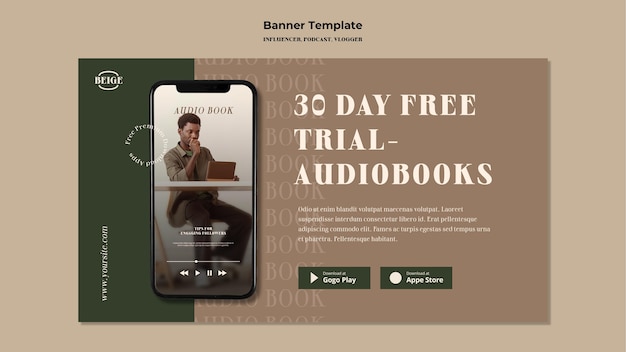 Influencer concept banner template