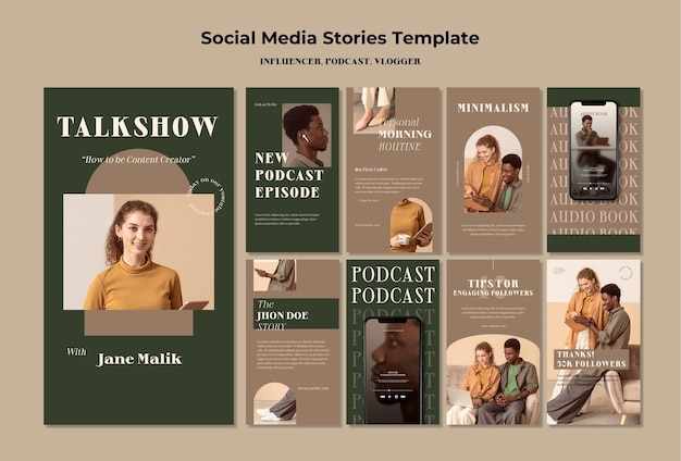 Influencer concept social media stories template