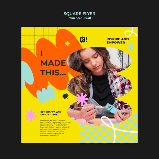 Free PSD influencer lifestyle square flyer template