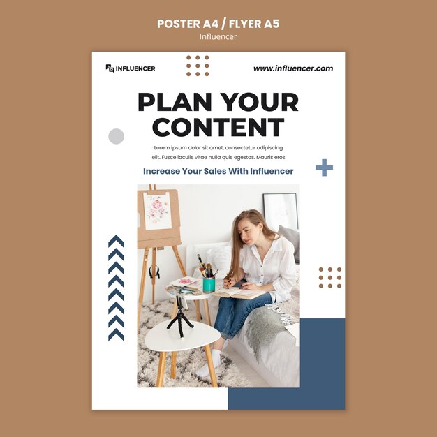 Influencer print template with photo