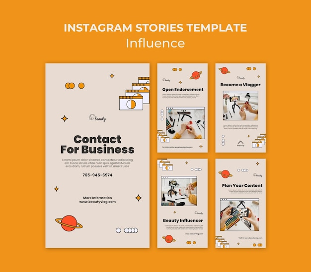 Influencer social media stories