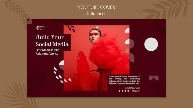 Free PSD influencer youtube cover template