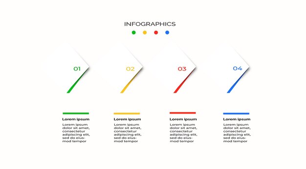 Infographic arrow design with 4 options or steps